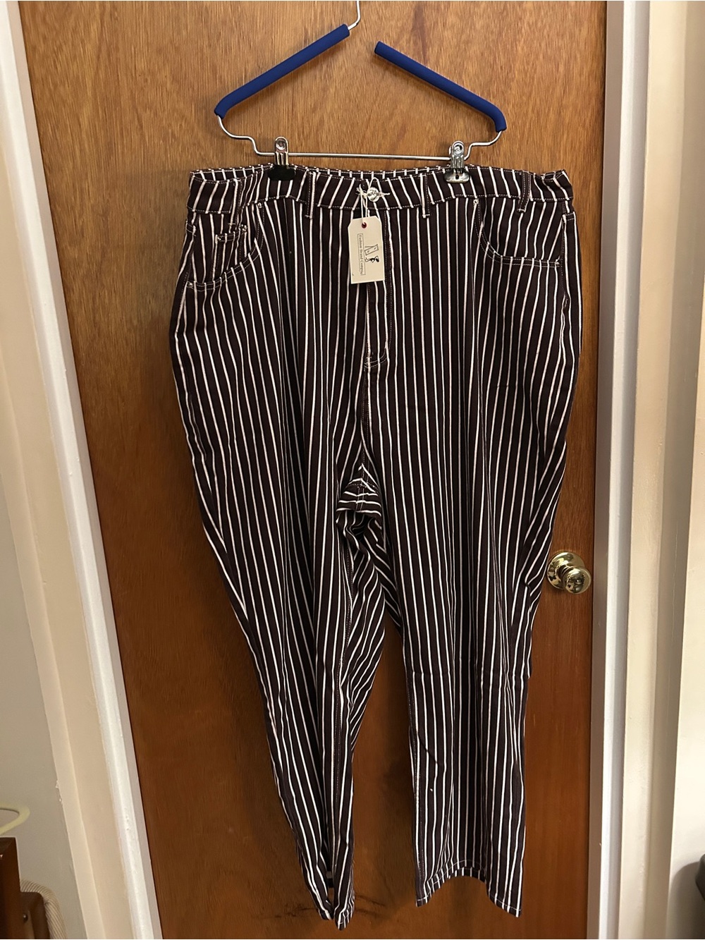 Fashion Brand Company Brown Thick Stripe Railroad Jeans size 4x NWT